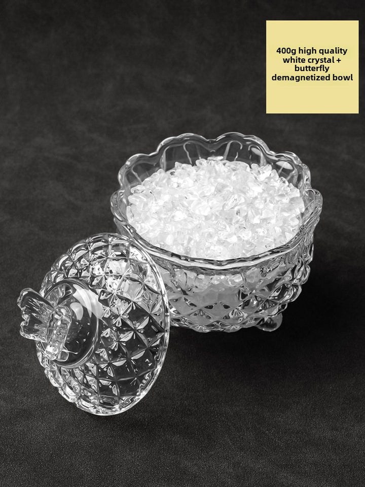 Natural Degaussing White Crystal Purification Crystal Bowl Degaussing Bowl - BuddhaEnergyHealing