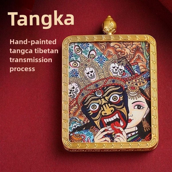 Tibetan Thangka Zaki Ram Past Life and Present Life Pendant - BuddhaEnergyHealing