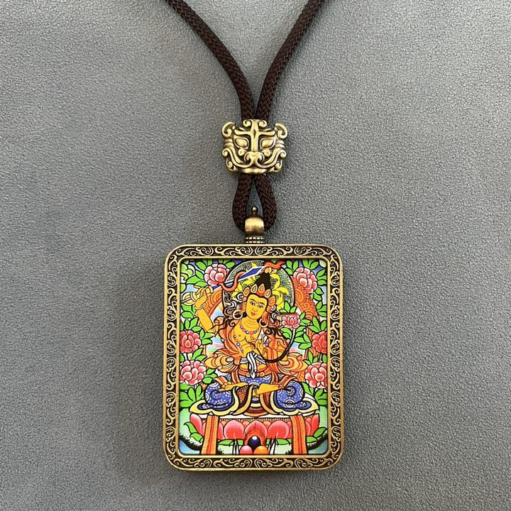 Tibetan Ethnic Thangka Pendant Necklace - BuddhaEnergyHealing