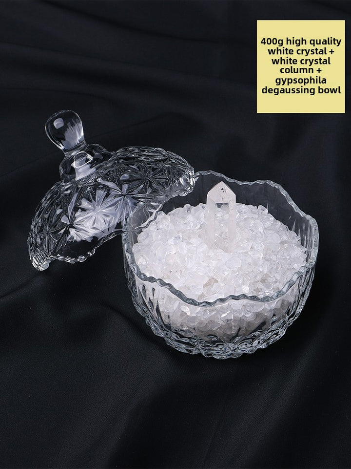 Natural Degaussing White Crystal Purification Crystal Bowl Degaussing Bowl - BuddhaEnergyHealing