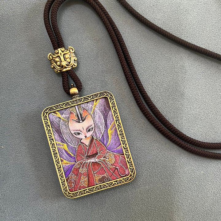 Tibetan Ethnic Thangka Pendant Necklace - BuddhaEnergyHealing