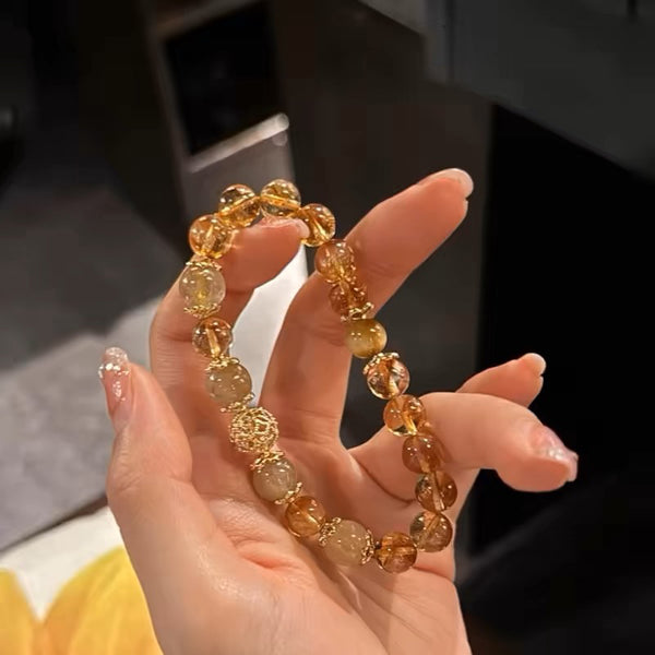 Natural Yellow Citrine Bracelet for Wealth and Prosperity