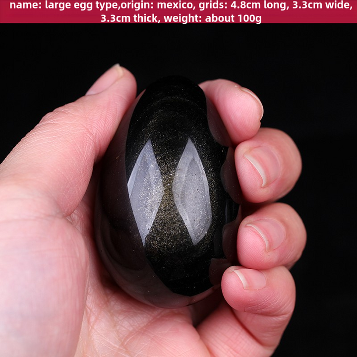 Natural Obsidian Handheld Stone Gift Ornament - BuddhaEnergyHealing