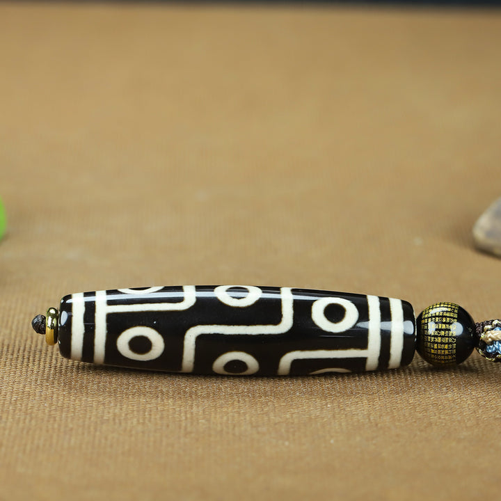 Tibetan Nine-Eyed Dzi Bead Protection Energy Necklace - BuddhaEnergyHealing