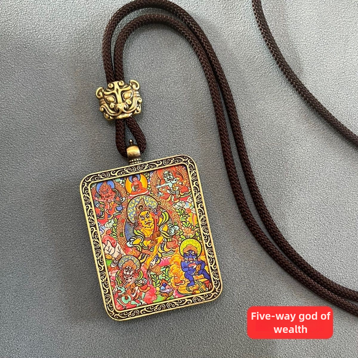 Tibetan Ethnic Thangka Pendant Necklace - BuddhaEnergyHealing