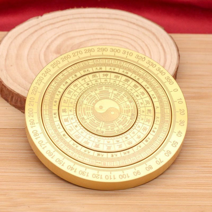 Brass Solid Vintage Compass Tai Chi Fidget Spinner Calm Ornament - BuddhaEnergyHealing