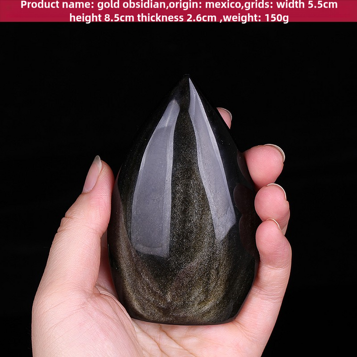 Natural Obsidian Handheld Stone Gift Ornament - BuddhaEnergyHealing