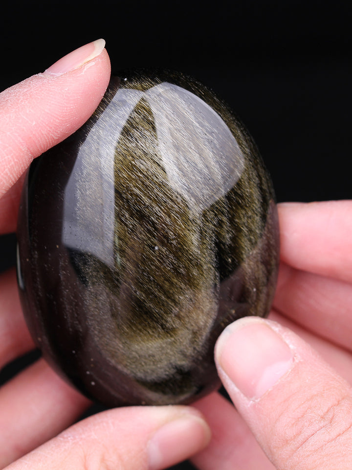 Natural Obsidian Handheld Stone Gift Ornament - BuddhaEnergyHealing