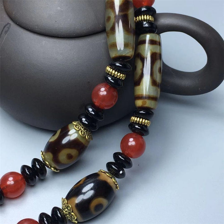 Natural Tibetan to Pure Agate Dzi Bead Pendant Necklace - BuddhaEnergyHealing