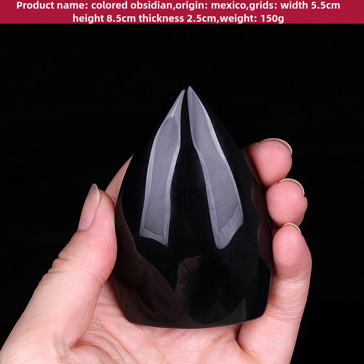 Natural Obsidian Handheld Stone Gift Ornament - BuddhaEnergyHealing