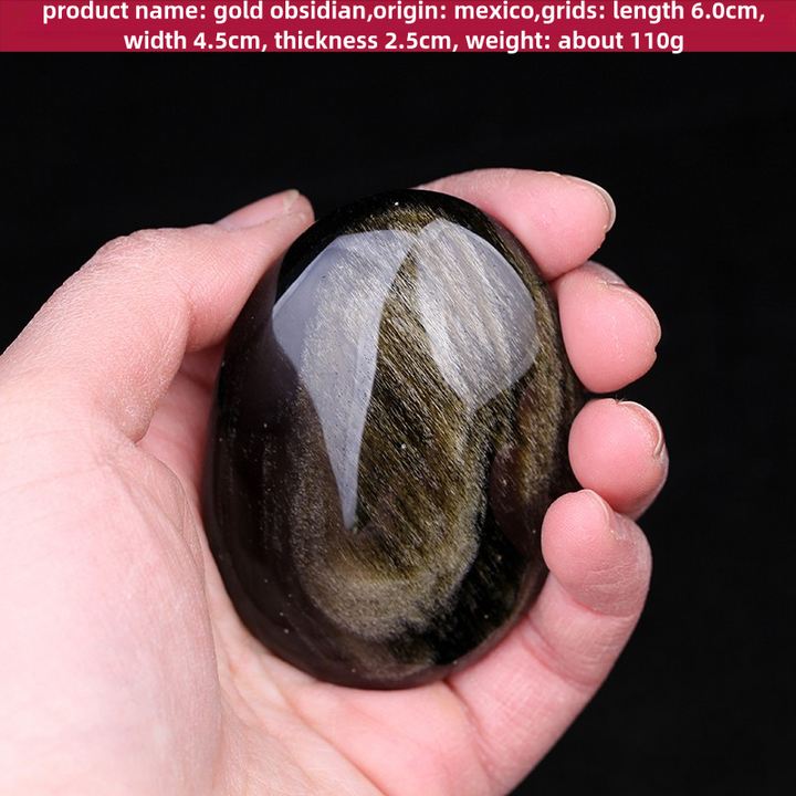 Natural Obsidian Handheld Stone Gift Ornament - BuddhaEnergyHealing