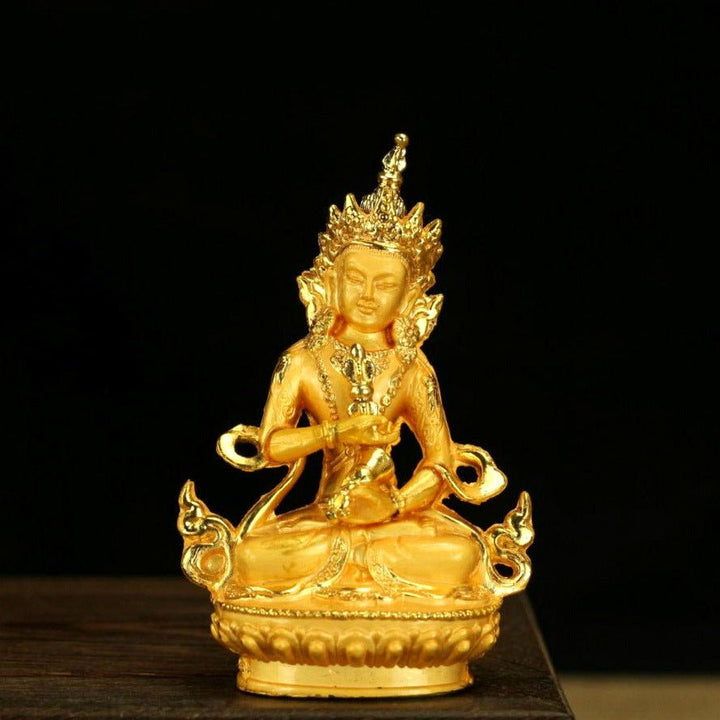 Alloy Painted Three Treasures Manjushri Four - Armed Padmasambhava White Green Tara Vajra Buddha Statue - BuddhaEnergyHealing