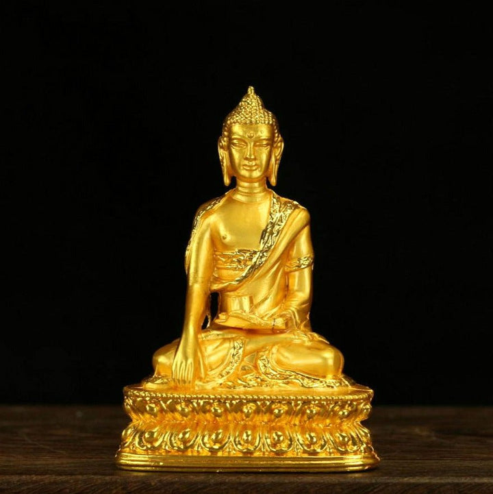Alloy Painted Three Treasures Manjushri Four - Armed Padmasambhava White Green Tara Vajra Buddha Statue - BuddhaEnergyHealing
