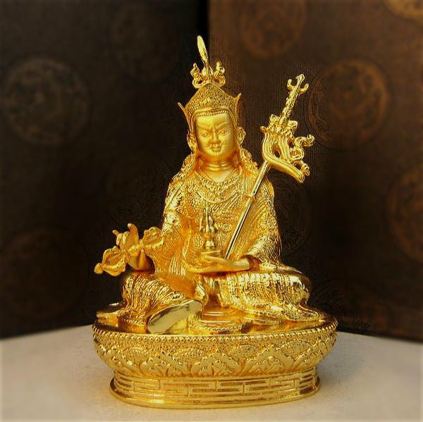 Alloy Painted Three Treasures Manjushri Four - Armed Padmasambhava White Green Tara Vajra Buddha Statue - BuddhaEnergyHealing