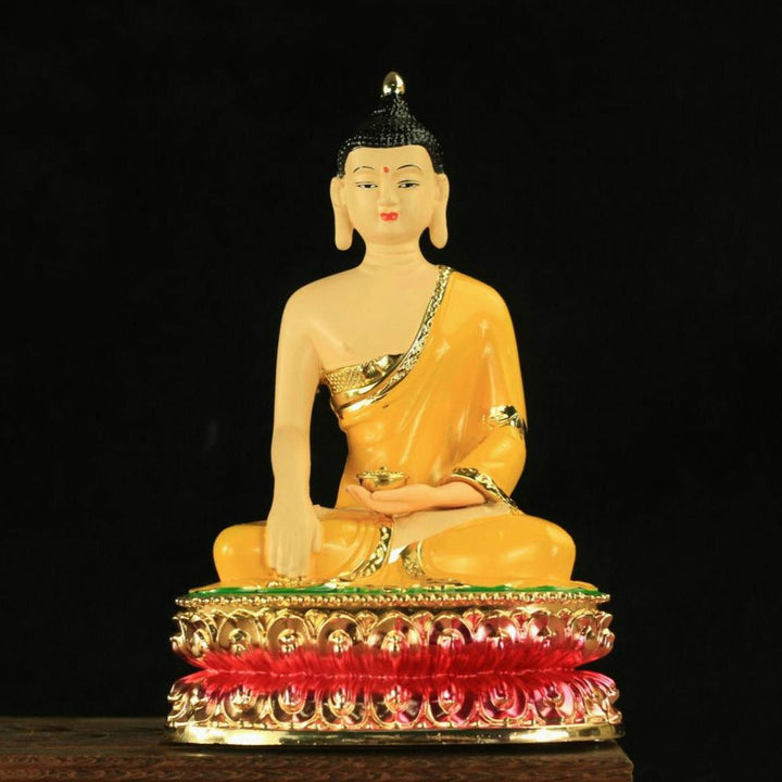 Alloy Painted Three Treasures Manjushri Four - Armed Padmasambhava White Green Tara Vajra Buddha Statue - BuddhaEnergyHealing
