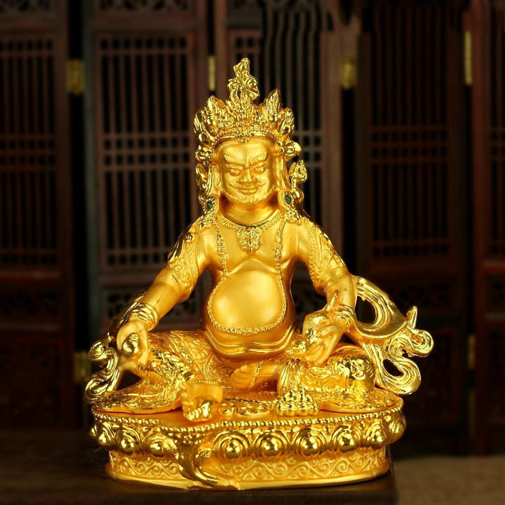 Alloy Painted Three Treasures Manjushri Four - Armed Padmasambhava White Green Tara Vajra Buddha Statue - BuddhaEnergyHealing