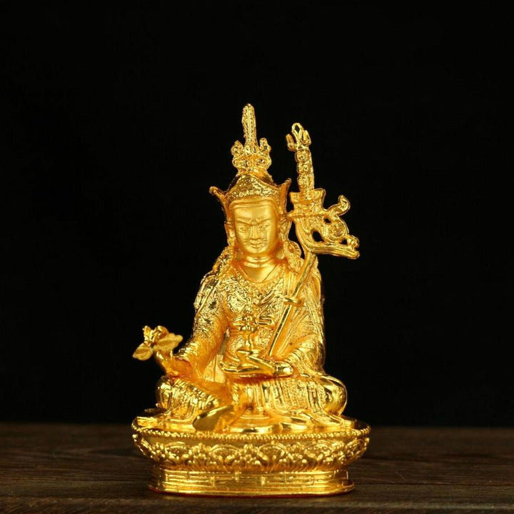 Alloy Painted Three Treasures Manjushri Four - Armed Padmasambhava White Green Tara Vajra Buddha Statue - BuddhaEnergyHealing