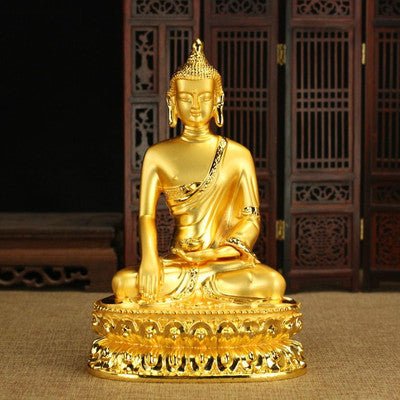 Alloy Painted Three Treasures Manjushri Four - Armed Padmasambhava White Green Tara Vajra Buddha Statue - BuddhaEnergyHealing