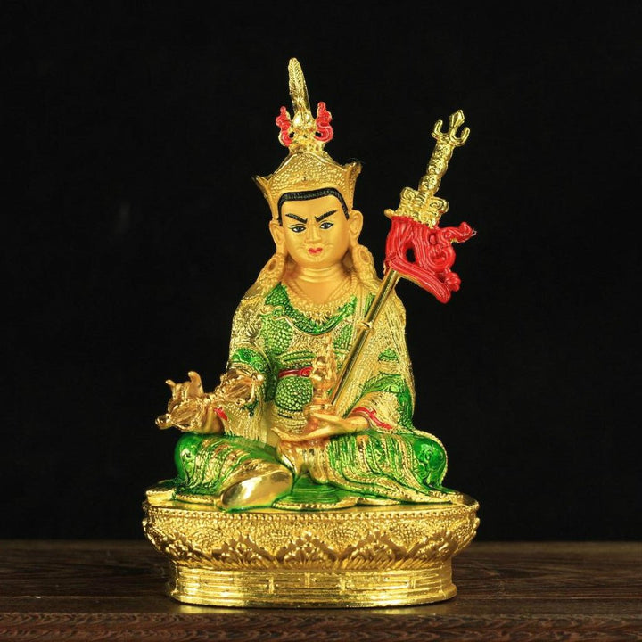 Alloy Painted Three Treasures Manjushri Four - Armed Padmasambhava White Green Tara Vajra Buddha Statue - BuddhaEnergyHealing