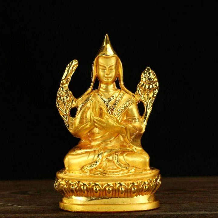 Alloy Painted Three Treasures Manjushri Four - Armed Padmasambhava White Green Tara Vajra Buddha Statue - BuddhaEnergyHealing