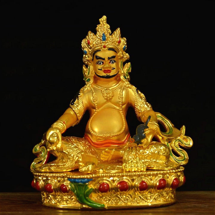 Alloy Painted Three Treasures Manjushri Four - Armed Padmasambhava White Green Tara Vajra Buddha Statue - BuddhaEnergyHealing