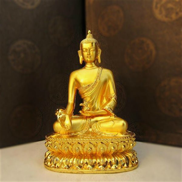 Alloy Painted Three Treasures Manjushri Four - Armed Padmasambhava White Green Tara Vajra Buddha Statue - BuddhaEnergyHealing