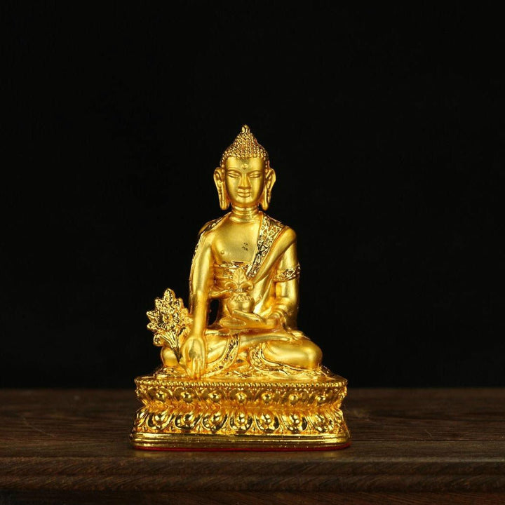 Alloy Painted Three Treasures Manjushri Four - Armed Padmasambhava White Green Tara Vajra Buddha Statue - BuddhaEnergyHealing