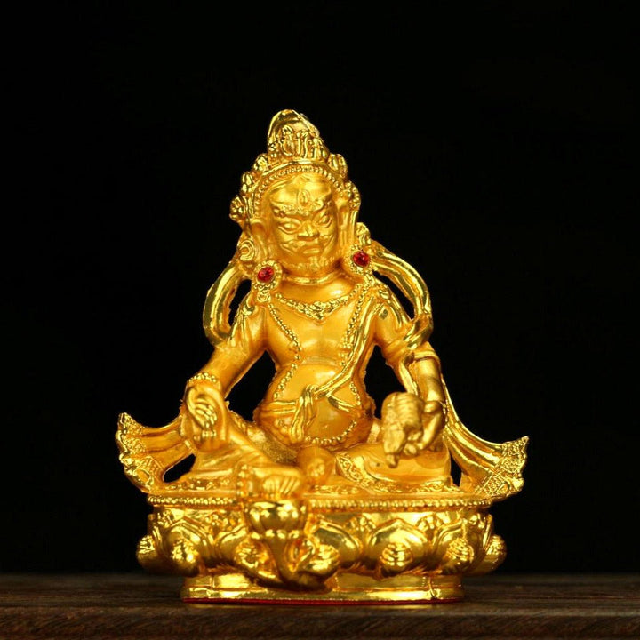 Alloy Painted Three Treasures Manjushri Four - Armed Padmasambhava White Green Tara Vajra Buddha Statue - BuddhaEnergyHealing