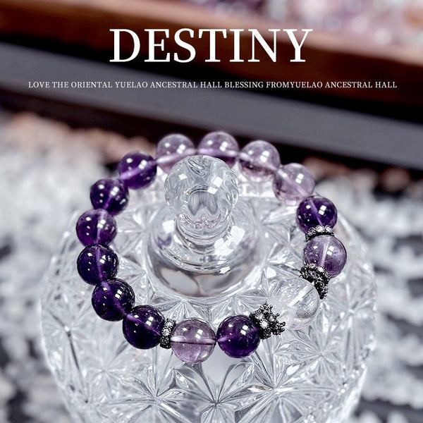 Amethyst White Crystal Yellow Tower Crystal Meditation Energy Bracelet - BuddhaEnergyHealing