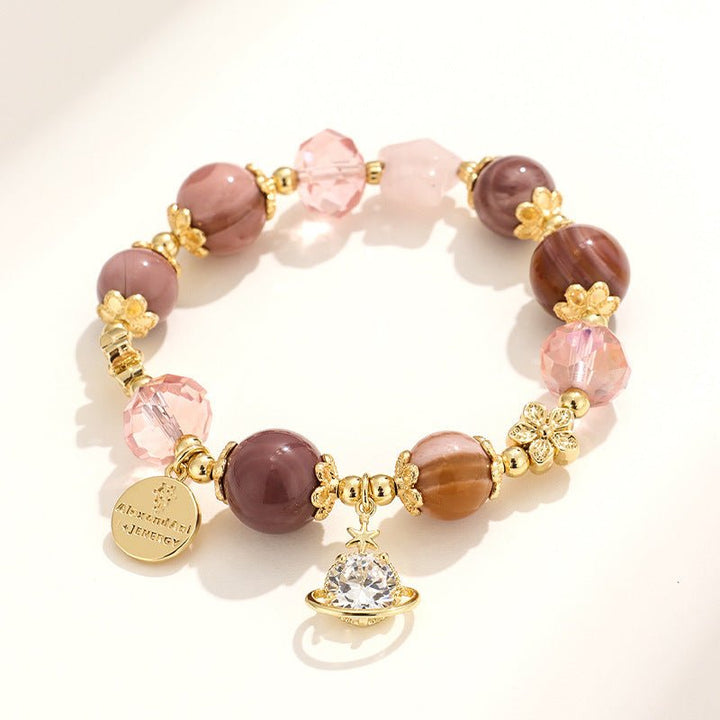 Aquamarine Blue Crystal Clear Quartz Crystal Calm Bracelet - BuddhaEnergyHealing
