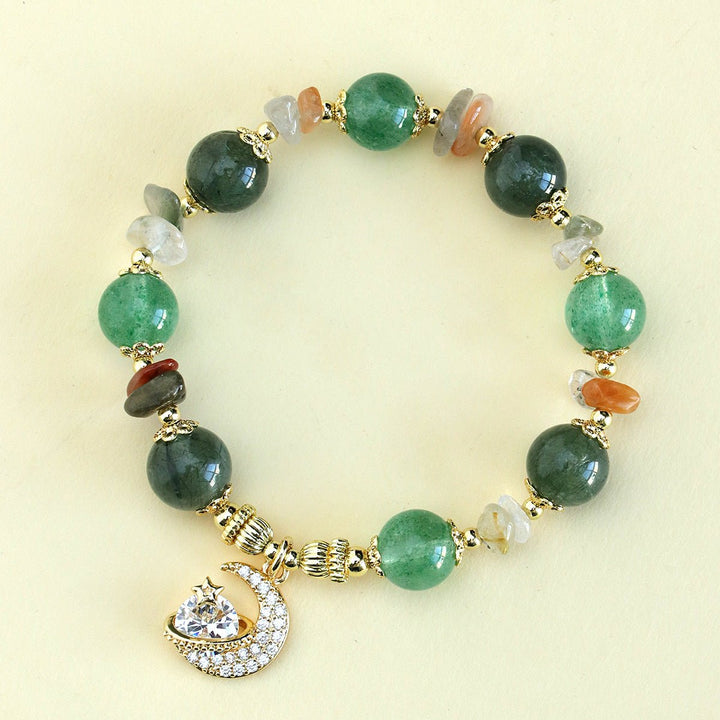 Aquamarine Blue Crystal Clear Quartz Crystal Calm Bracelet - BuddhaEnergyHealing