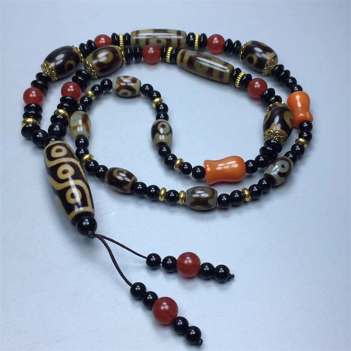 Natural Tibetan to Pure Agate Dzi Bead Pendant Necklace - BuddhaEnergyHealing