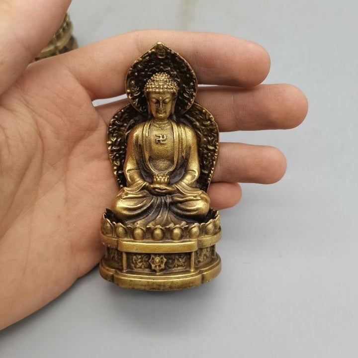 Buddha Sakyamuni Alloy Buddha Peace Meditation Ornament - BuddhaEnergyHealing