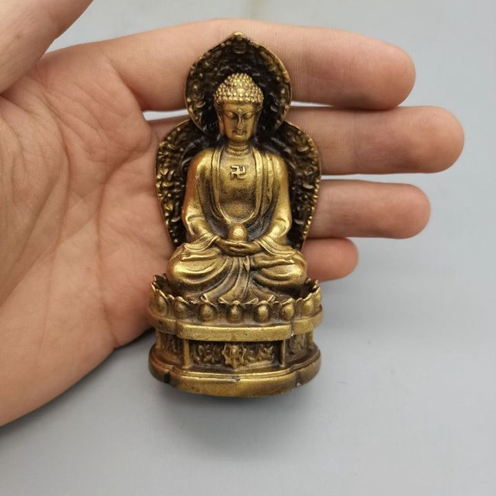 Buddha Sakyamuni Alloy Buddha Peace Meditation Ornament - BuddhaEnergyHealing