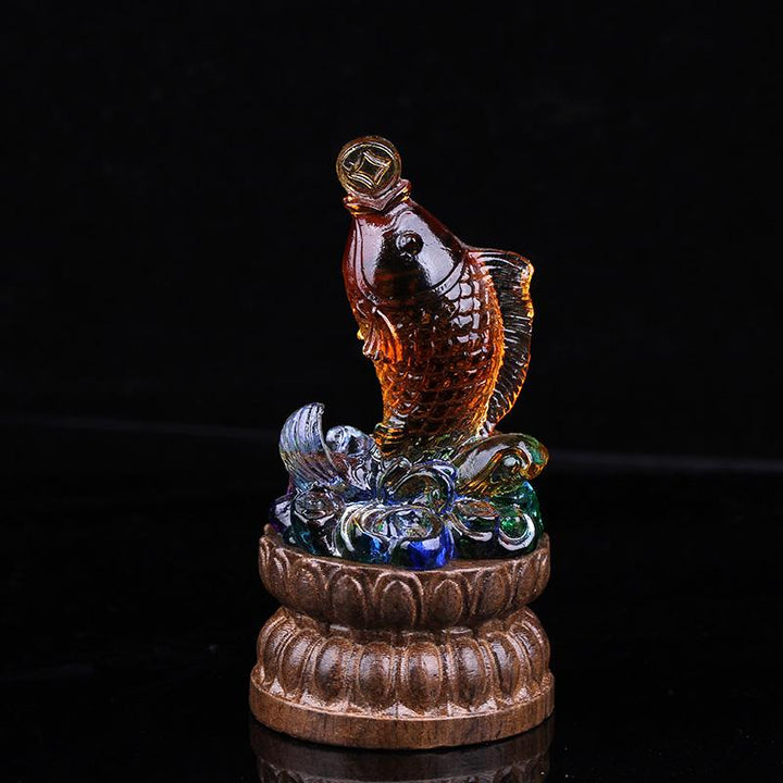 Colored Glaze Carp Lucky Ornaments - BuddhaEnergyHealing