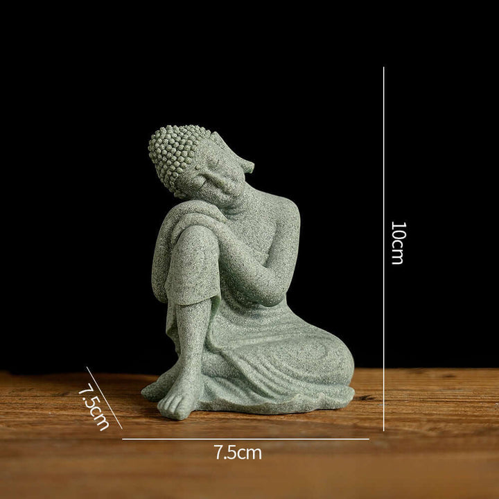 Cyan Sandstone Creative Zen Buddha Calm Meditation Ornament - BuddhaEnergyHealing
