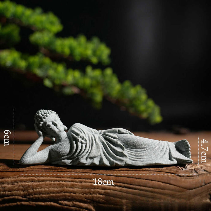 Cyan Sandstone Creative Zen Buddha Calm Meditation Ornament - BuddhaEnergyHealing