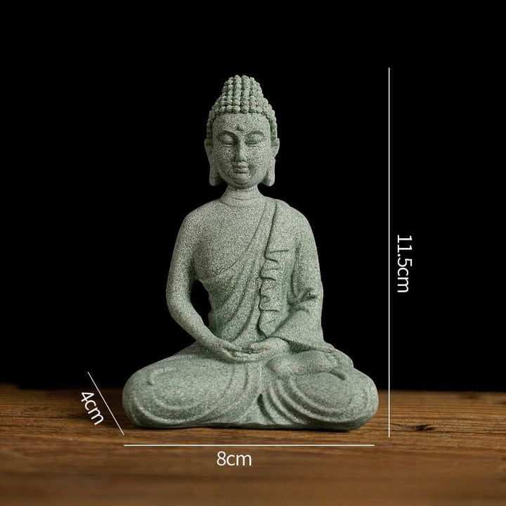 Cyan Sandstone Creative Zen Buddha Calm Meditation Ornament - BuddhaEnergyHealing