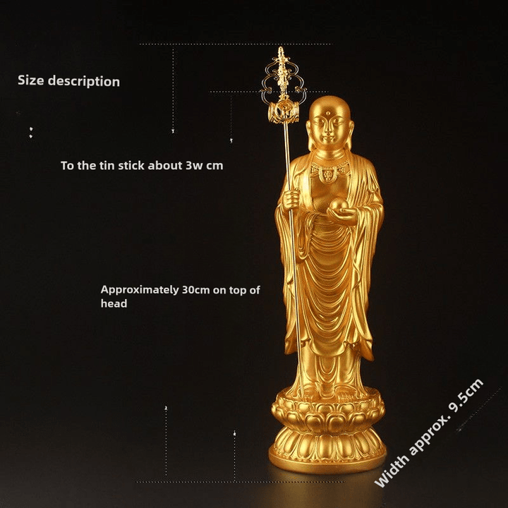 Dizang Bodhisattva Small Buddha Statue Peaceful & Auspicious - BuddhaEnergyHealing
