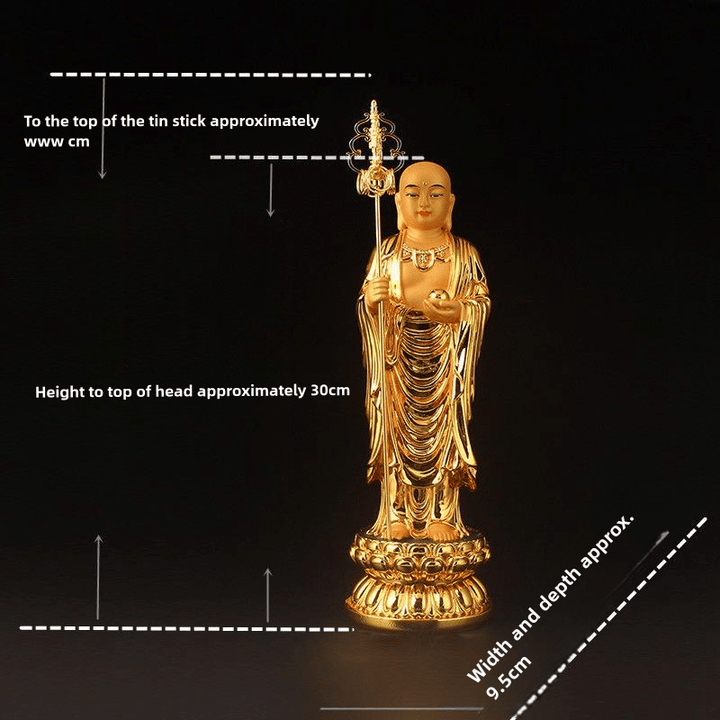 Dizang Bodhisattva Small Buddha Statue Peaceful & Auspicious - BuddhaEnergyHealing