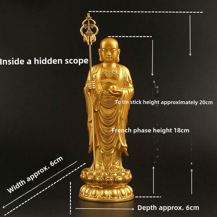 Dizang Bodhisattva Small Buddha Statue Peaceful & Auspicious - BuddhaEnergyHealing