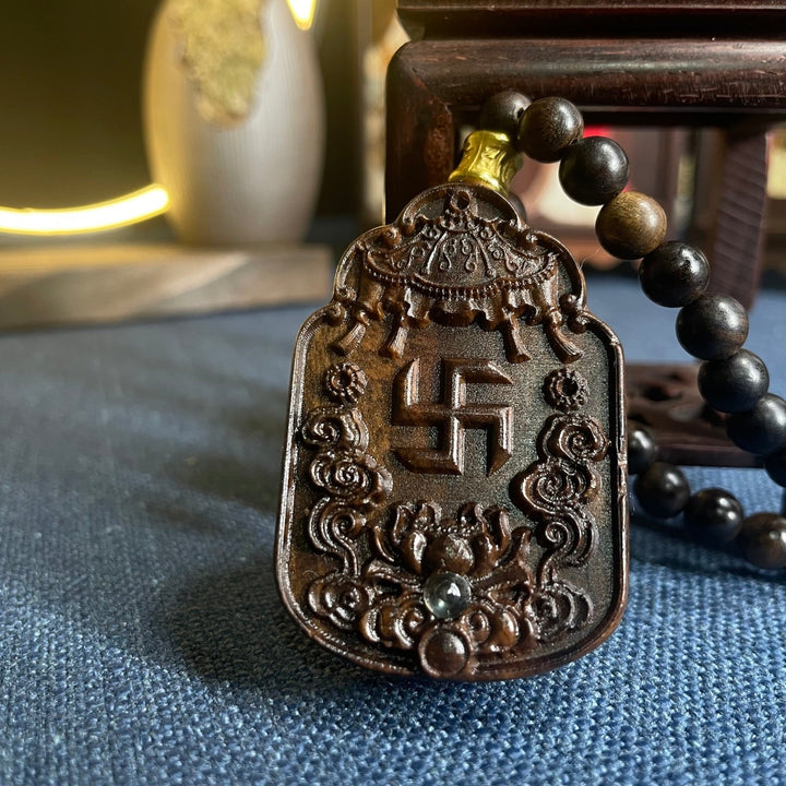 Ebony Agarwood Carving Mother Necklace Pendant - BuddhaEnergyHealing