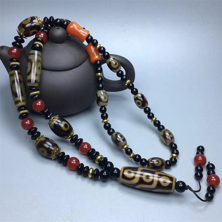 Natural Tibetan to Pure Agate Dzi Bead Pendant Necklace - BuddhaEnergyHealing