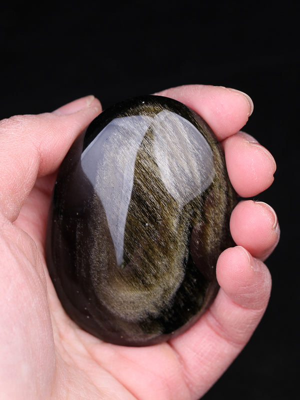 Natural Obsidian Handheld Stone Gift Ornament - BuddhaEnergyHealing