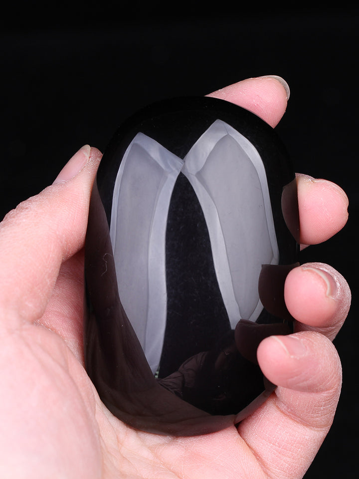 Natural Obsidian Handheld Stone Gift Ornament - BuddhaEnergyHealing