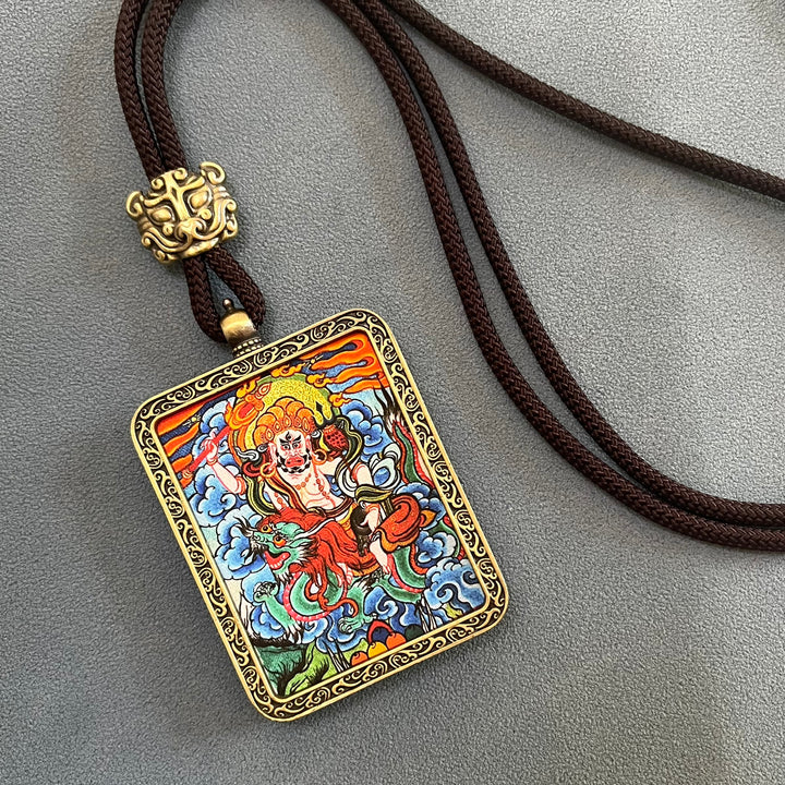 Tibetan Ethnic Thangka Pendant Necklace - BuddhaEnergyHealing