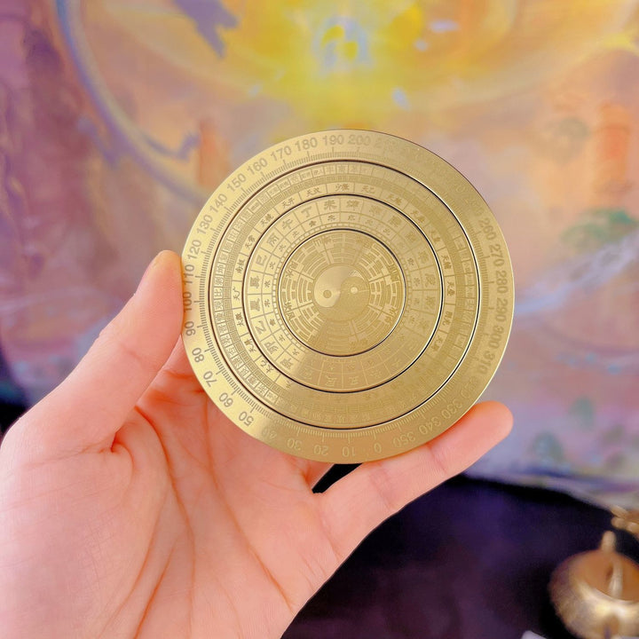 Brass Solid Vintage Compass Tai Chi Fidget Spinner Calm Ornament - BuddhaEnergyHealing