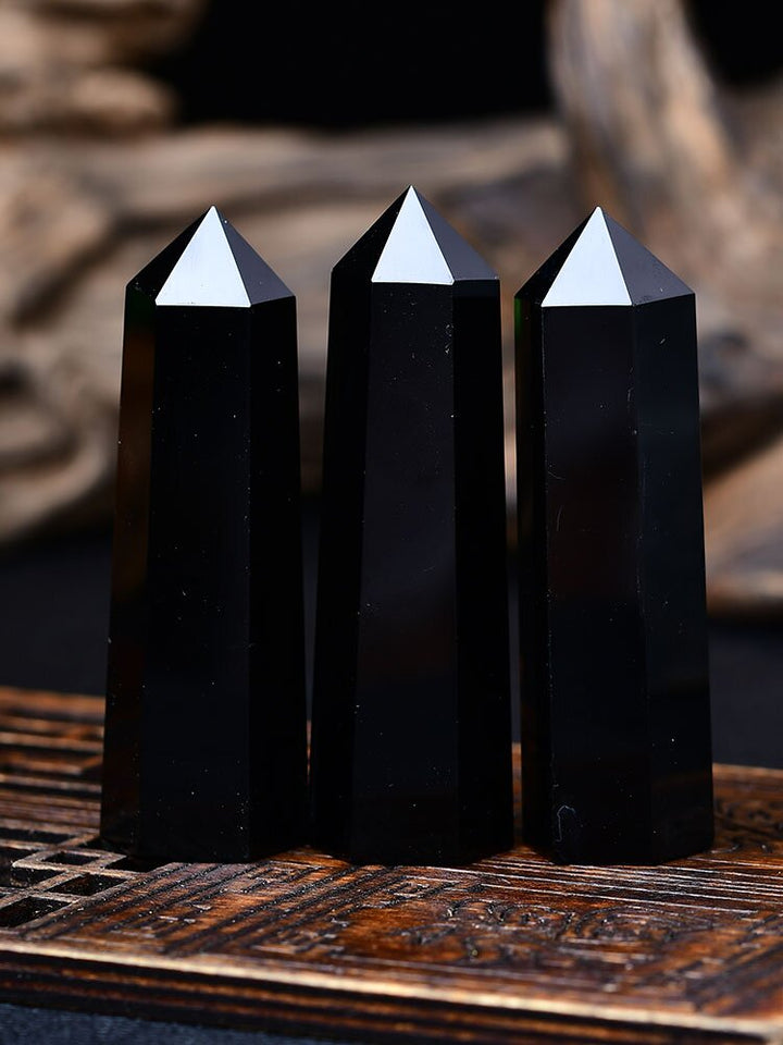 Natural Obsidian Crystal Column Home Decoration - BuddhaEnergyHealing