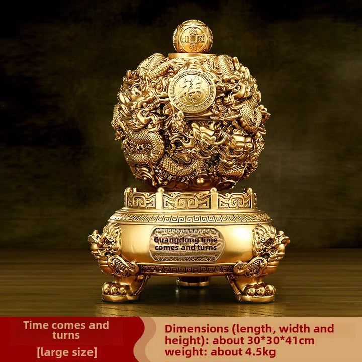 Fortune Comes and Turns Dragon Turns the Universe Cauldron Ornament - BuddhaEnergyHealing