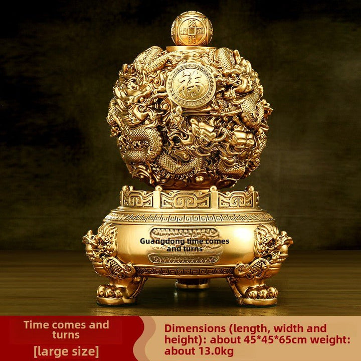 Fortune Comes and Turns Dragon Turns the Universe Cauldron Ornament - BuddhaEnergyHealing